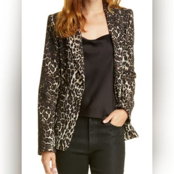 Alice + Olivia Jackets & Blazers - alice + olivia Toby Fitted Angled Front Animal Print Blazer Size 0